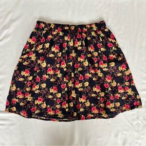 Forever21 red and yellow floral skirt with pockets (EUC) (size S)